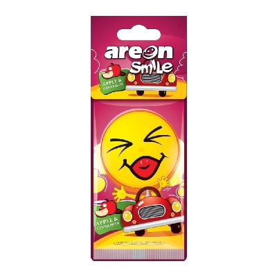 Ароматизатор за кола Ареон Smile Ябълка и Канела, хартиен