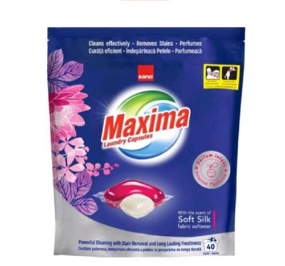 Капсули за пране Sano Maxima Gel Soft Silk, 40 бр.