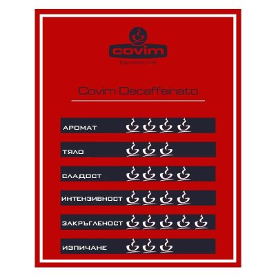Кафе Covim Decaffeinato, мляно, 250 g