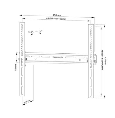 Стойка Neomounts Screen Wall Mount (tilt, lockable, VESA 400x400)