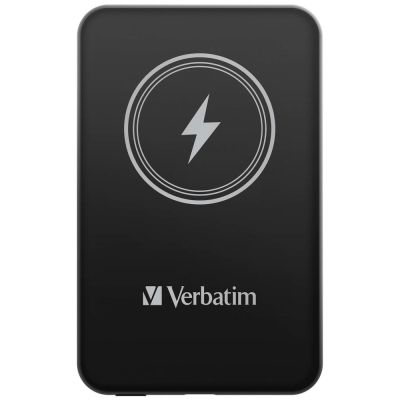 Външна батерия Verbatim MCP-5BK Power Pack 5000 mAh with UBS-C PD 20W / Magnetic Wireless Charging 15W Black