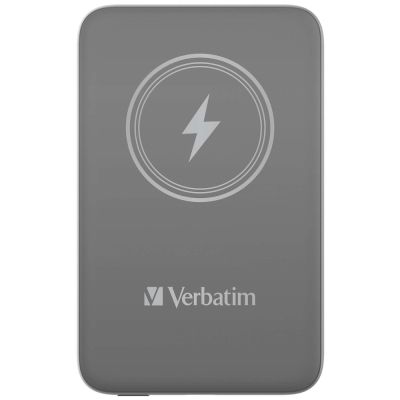 Външна батерия Verbatim MCP-10GY Power Pack 10000 mAh with UBS-C PD 20W / Magnetic Wireless Charging 15W Grey