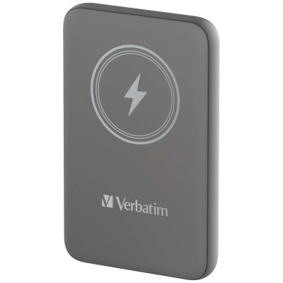 Външна батерия Verbatim MCP-10GY Power Pack 10000 mAh with UBS-C PD 20W / Magnetic Wireless Charging 15W Grey