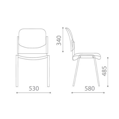 Стол Era Chrome Посетителски, Текстил, Син и черен