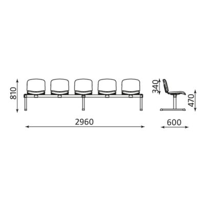 Пейка Iso Black Plastic Петица, Пластмаса, Черна