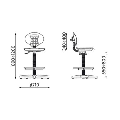 Стол Nargo Ring Base Работен, Полиуретан, Черен