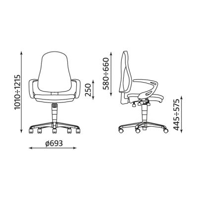 Стол Offix Ergo GTP Работен, Текстил, Син