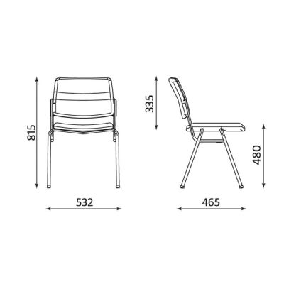 Стол Isit Black Посетителски, Текстил, Черен