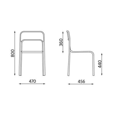 Стол Cortina Chrome Посетителски, Пластмаса, Червен