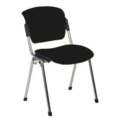 Стол Era Link Chrome Посетителски, Текстил, Черен