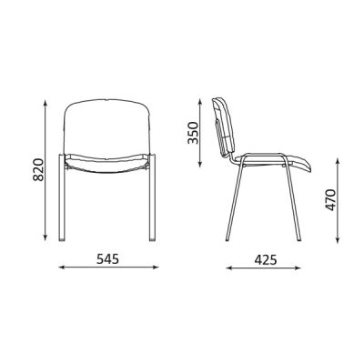 Стол ISO Chrome Посетителски, Текстил, Син и черен