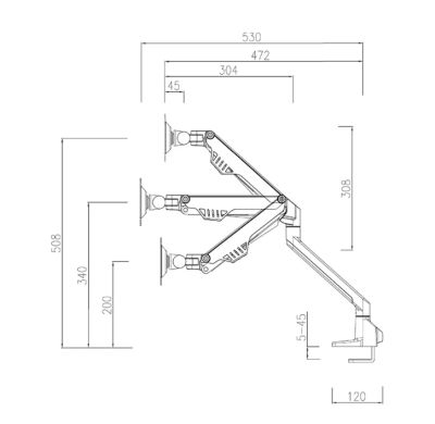 Стойка Neomounts Flat Screen Desk Mount (clamp/grommet)